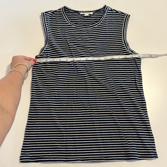 Niki Lotan Blue and White Stripped Muscle Tee - S - Picture 2 of 5
